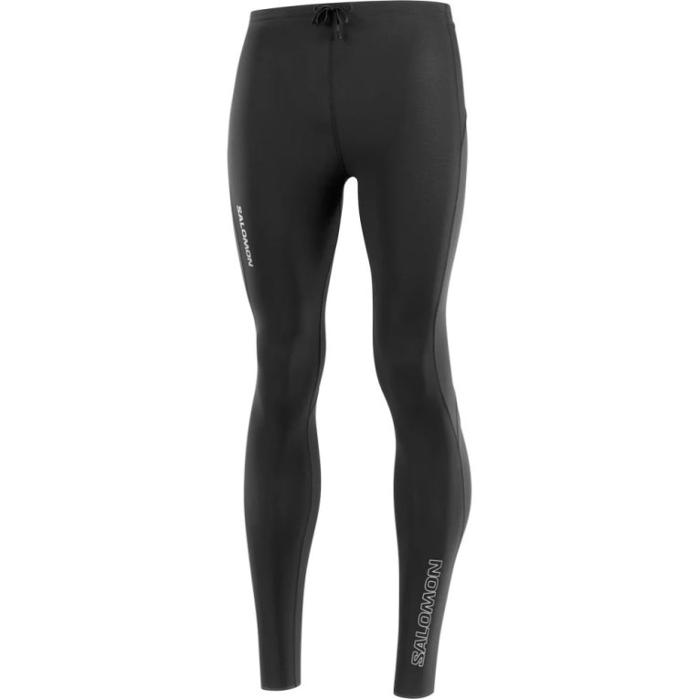 Black Salomon Sense Aero Men's Running Tights | PH 56148G